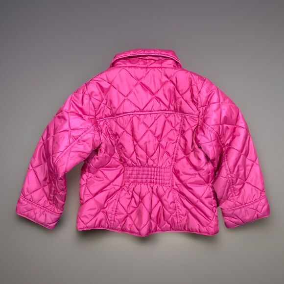 Tommy Hilfiger Girls Pink Diamond Quilted Barn Jacket Coat Size 4T - Picture 2 of 13